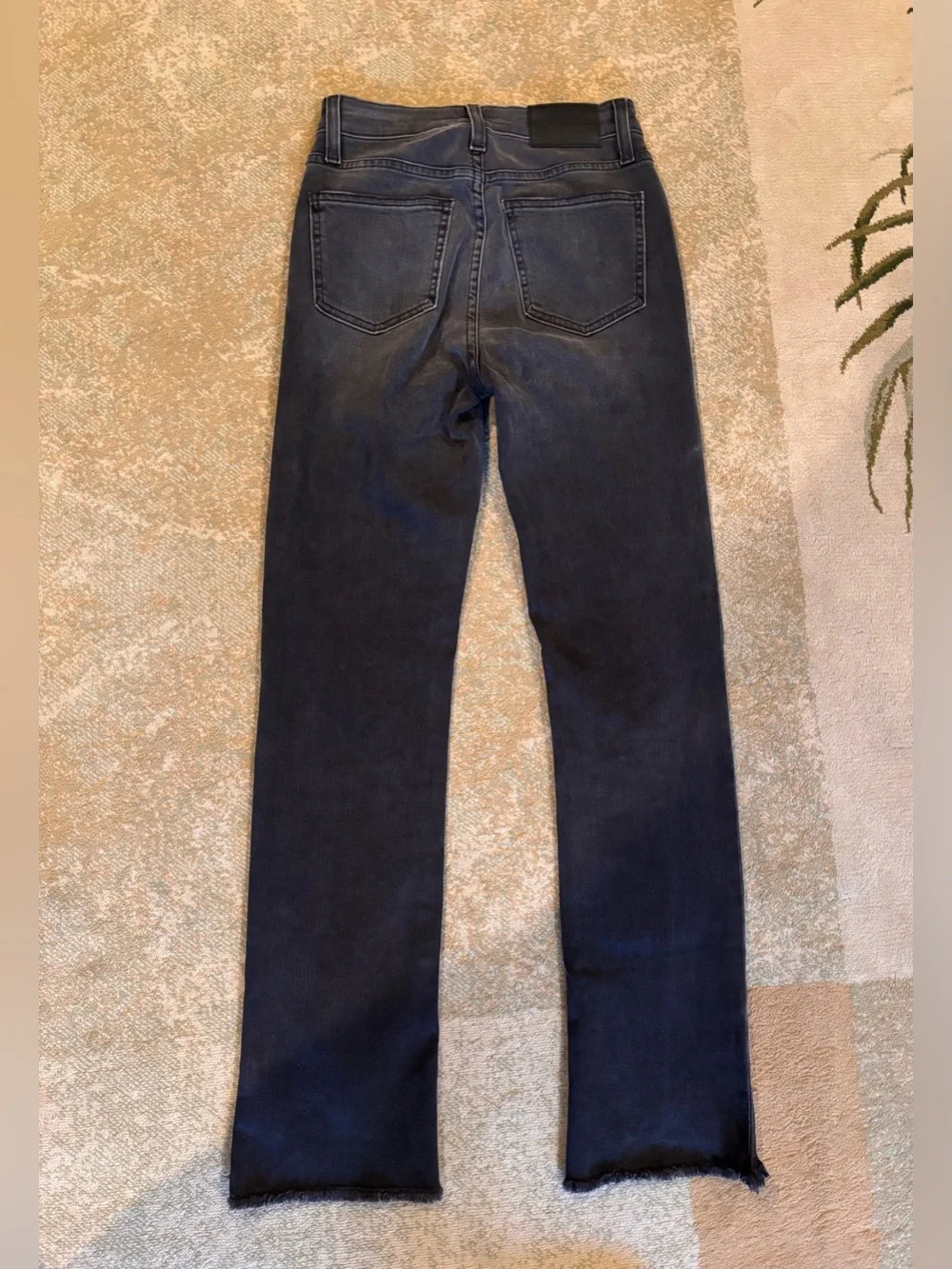 Jonathan Simkhai Standard Jeans Women’s 25 Black Distressed Raw Hem High Rise